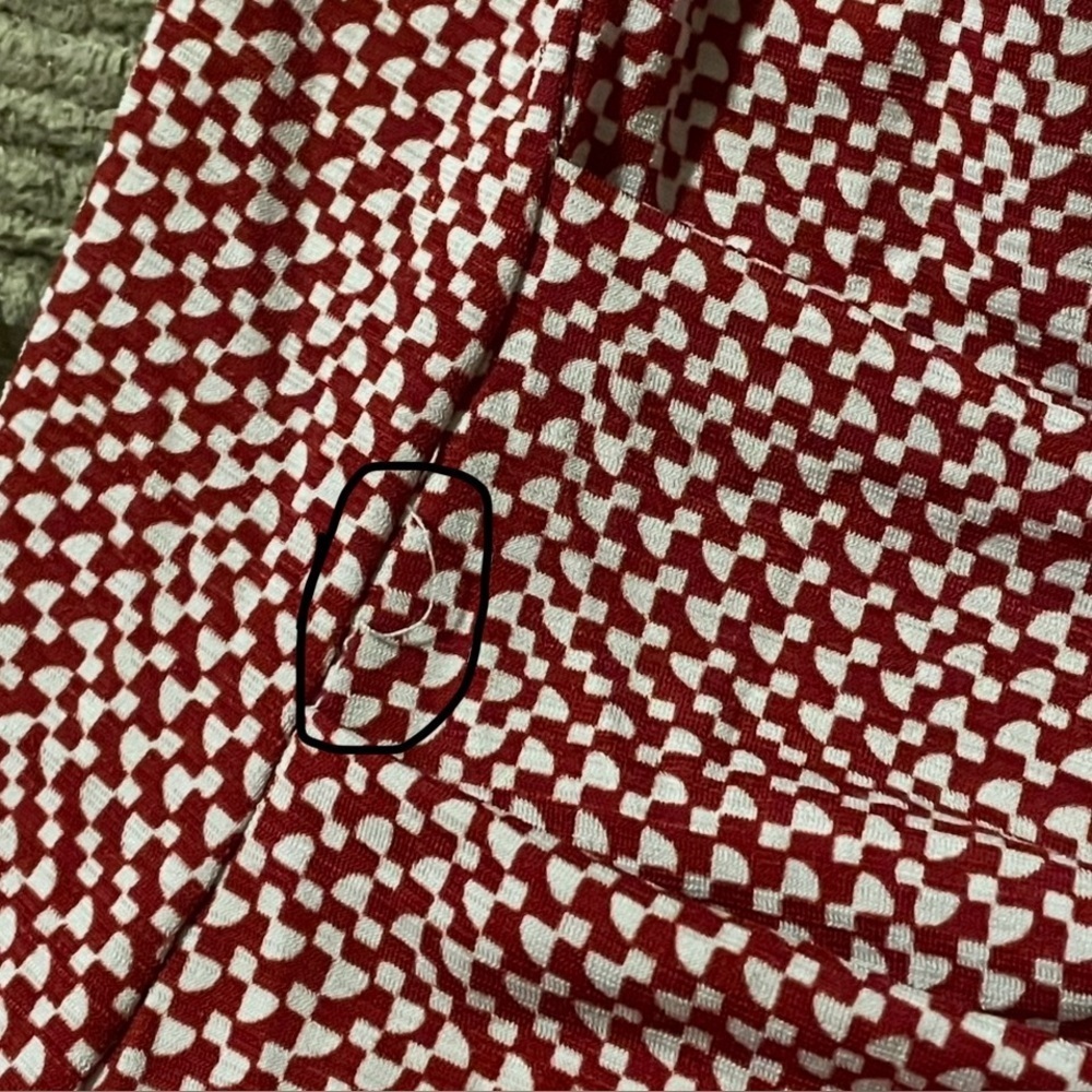 Coldwater Creek Red White Houndstooth Print Sleeveless Stylish Top - Sz XL/16 - Picture 15 of 15